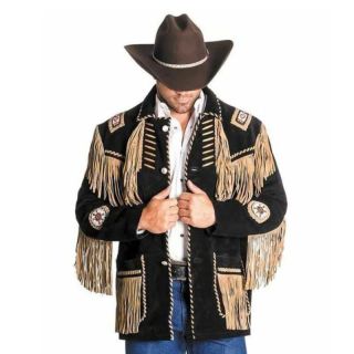 Western Jackets for Men Native American Fringe Suede Jacket - Mr Lederhosen