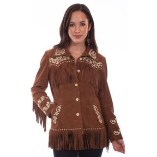 Western Winter Jacket Women's with Fringe and Embroidery - Mr Lederhosen