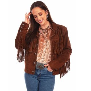 Suede Jackets Women with Fringe in Cafe Brown - Mr Lederhosen