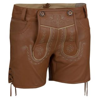 Women Lederhosen Catalina Extra Short in Medium Brown Bavarian Style - Mr Lederhosen