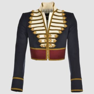 Navy Blue Military Hussar Wool Jacket with Gold Braiding - Mr Lederhosen