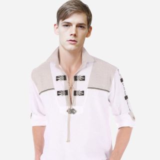 Bavarian Trachten Shirt Moon White - Mr Lederhosen