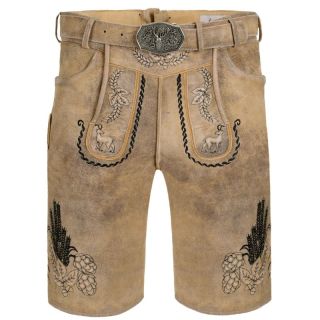 Bavarian Short Lederhosen Eberhard in Sand Color - Mr Lederhosen