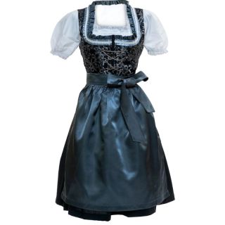 Womens Dirndl Silver White Bavarian Midi - Mr Lederhosen