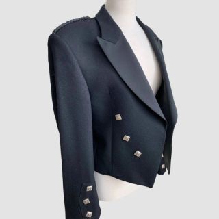 Men's Black Scottish Wool Prince Charlie Jacket - Mr Lederhosen
