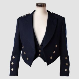 Men's Regal Navy Prince Charlie Jacket with Waistcoat - Mr Lederhosen