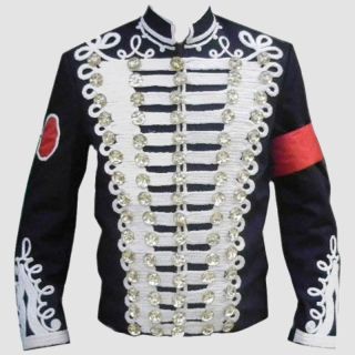 Michael Jackson Inspired Military Braided Jacket White Embroidered Steampunk Uniform - Mr Lederhosen