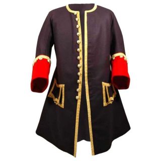 French Navy Officer Dark Blue Wool Coat with Gold Trim - Mr Lederhosen