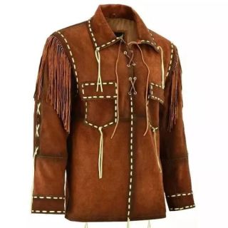 Western Jackets Mens Native Indian Suede Fringe Jacket - Mr Lederhosen