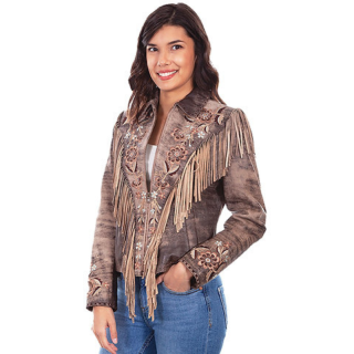 Western Jackets Women's Suede with Fringe Embroidery - Mr Lederhosen