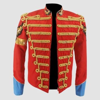 Michael Jackson Red Military Jacket with Gold Braiding - Mr Lederhosen