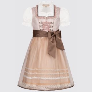 Children’s Dirndl Laticia in Rose with Blouse Traditional German Oktoberfest Dress for Girls