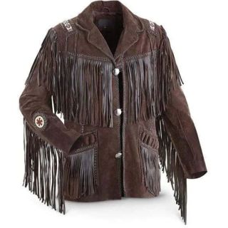 Western Style Jackets for Men Brown Cowboy Suede Fringe Coat - Mr Lederhosen