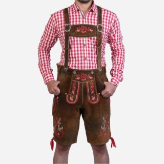 Bavarian Heritage with Brown Red Lederhosen - Mr Lederhosen