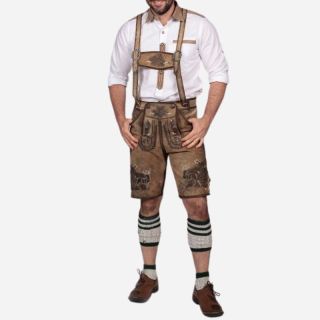 Embrace Bavarian Heritage with Shaded Wild Brown Lederhosen - Mr Lederhosen