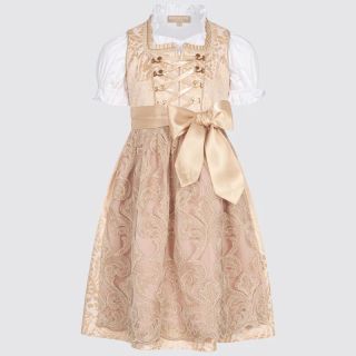 Children’s Dirndl Lari with Blouse Elegant Beige German Oktoberfest Dress for Girls