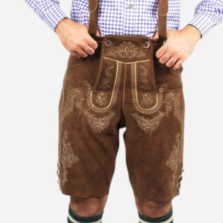 Bavarian Short Lederhosen Classic Brown For Men